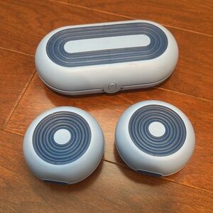 Tupperware, flexible containers set 3 flexible blue round great for snacks toys